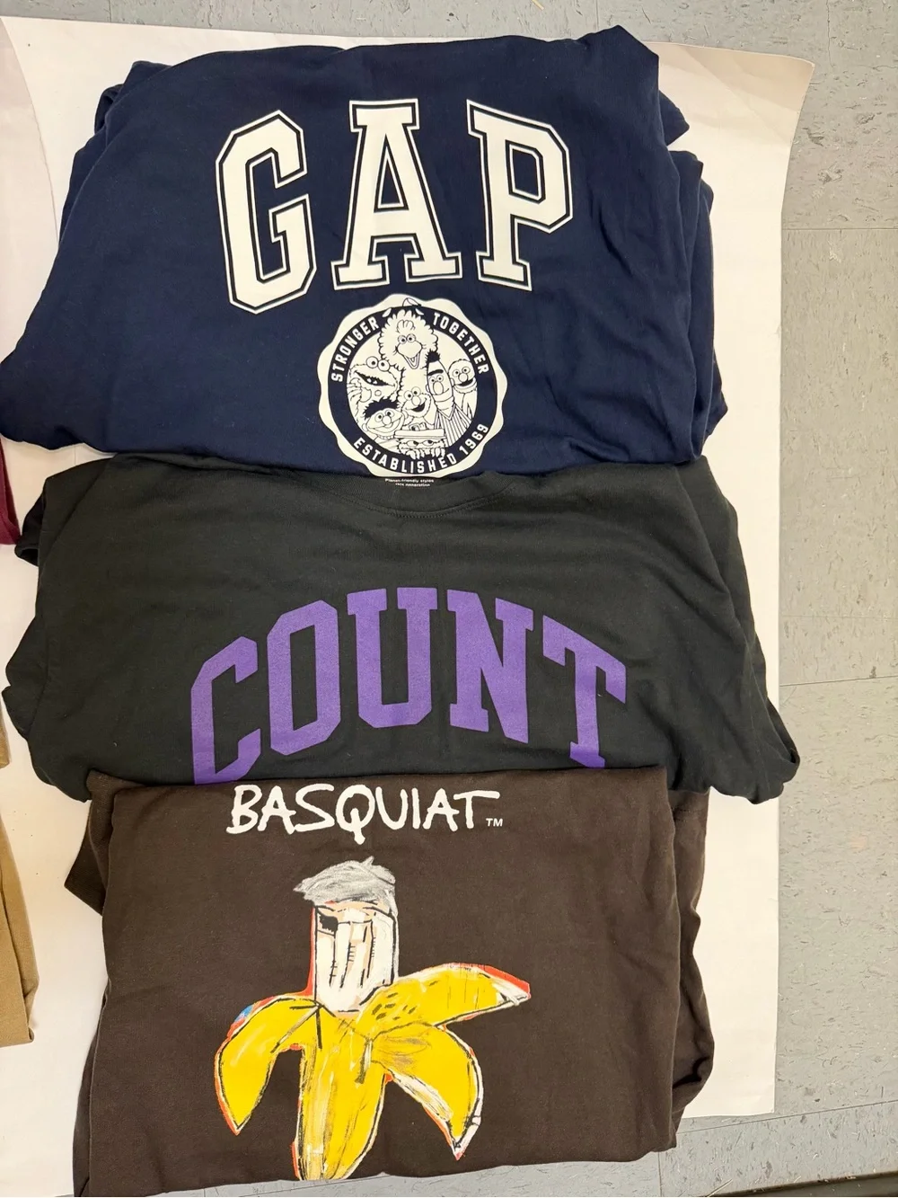 Gap Basquiat and Sesame Street Long Sleeve T-Shirt Bundle Boys Size 18/20